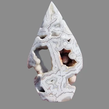 Csipke achát ásvány láng, 16,5 cm
